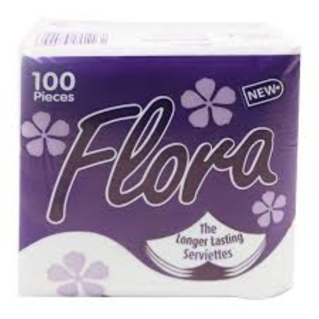 FLORA WHITE SERVIETTES STANDARDS 100'S